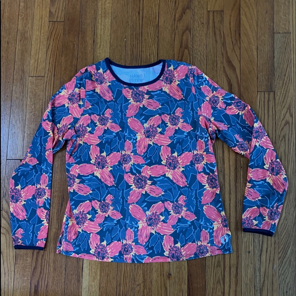 Hang Ten Rash Guard Floral Orange & Grey